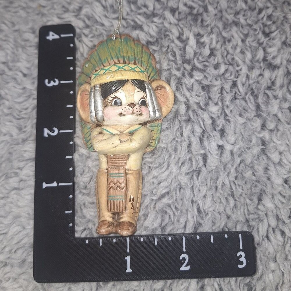 VTG Handcrafted Native American-Inspired Ornament Feather Headdress Tribal Chaps